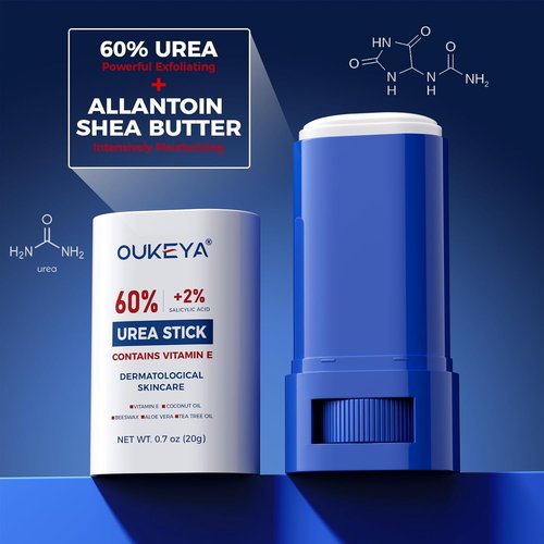 OUKEYA Urea Cream Stick 60% - Intensive Foot Cream with 2% Salicylic Acid for Dry, Cracked Heels | 0.7oz