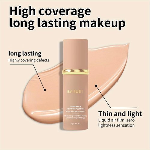 4 in 1 Color Changing Foundation by [Brand Name] - SPF 50 Moisturizing Medium-Full Coverage Cream