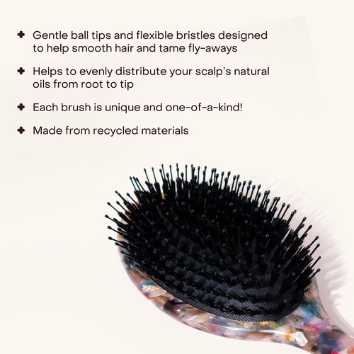 Everist Smooth & Shine Hair Brush - Vegan Boar Bristle Detangling & Smoothing Tool for All Hair Types