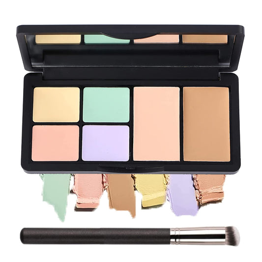 Skiennix 6-Color Correcting Concealer Palette - Makeup Cream Contour with Brush for Dark Circles & Blemishes