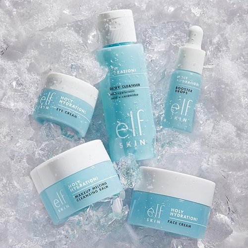 e.l.f. SKIN Holy Hydration! Mini Skincare Kit - Cleanser, Moisturizer & Eye Cream for Travel-Friendly Hydration