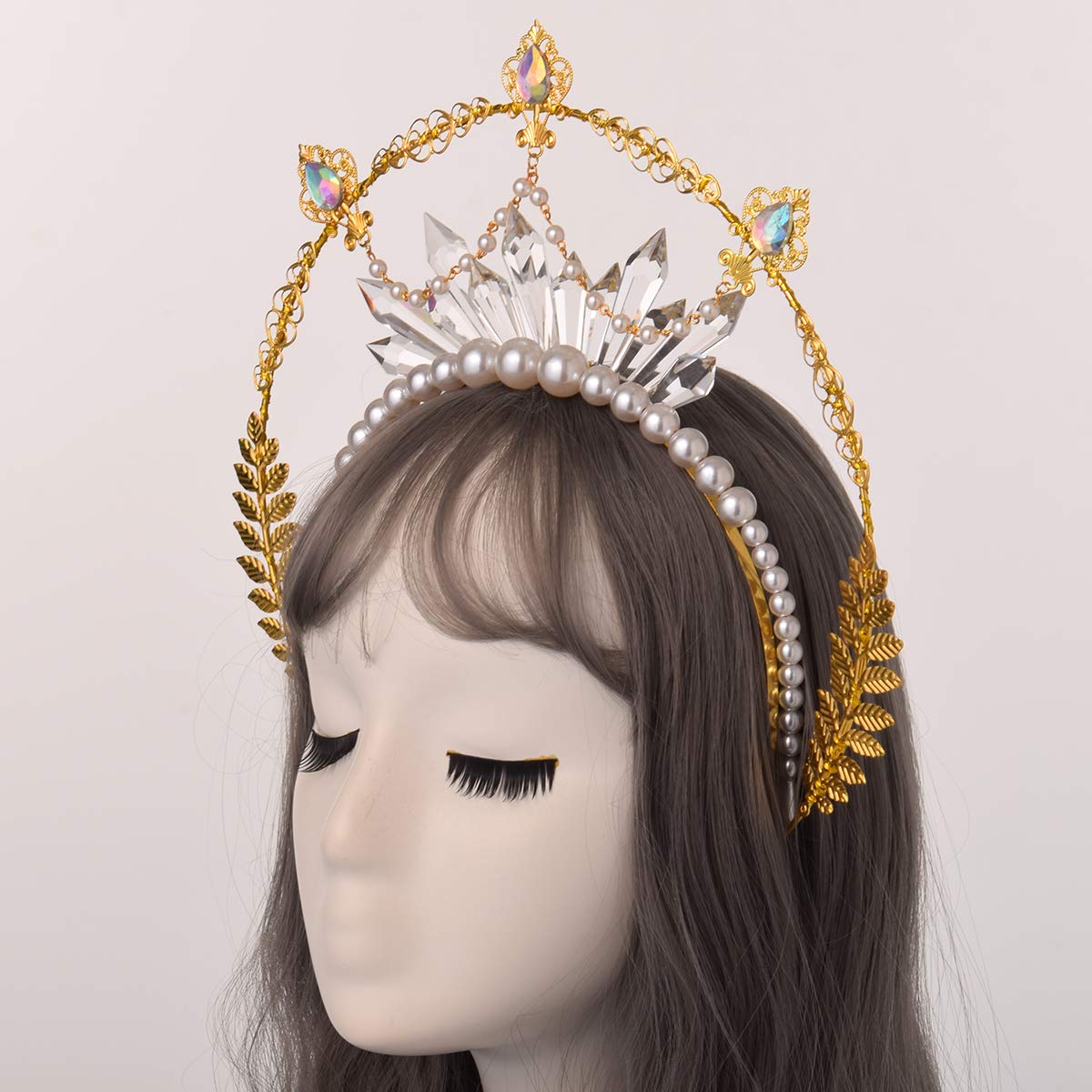 BLESSUME Mary Halo Crown Headband Goddess Headwear Halloween Costume Headpiece Headdress for Cosplay Party (Y) Multicoloured