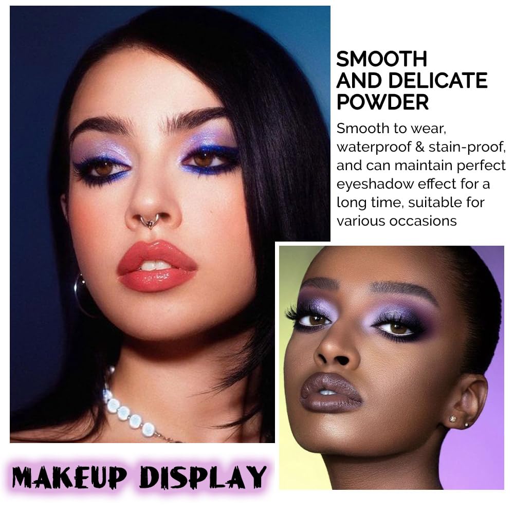 Evpct Purple Glitter Eyeshadow Palette - Highly Pigmented Metallic Shimmer | 9 Vibrant Colors for Stunning Eye Looks
