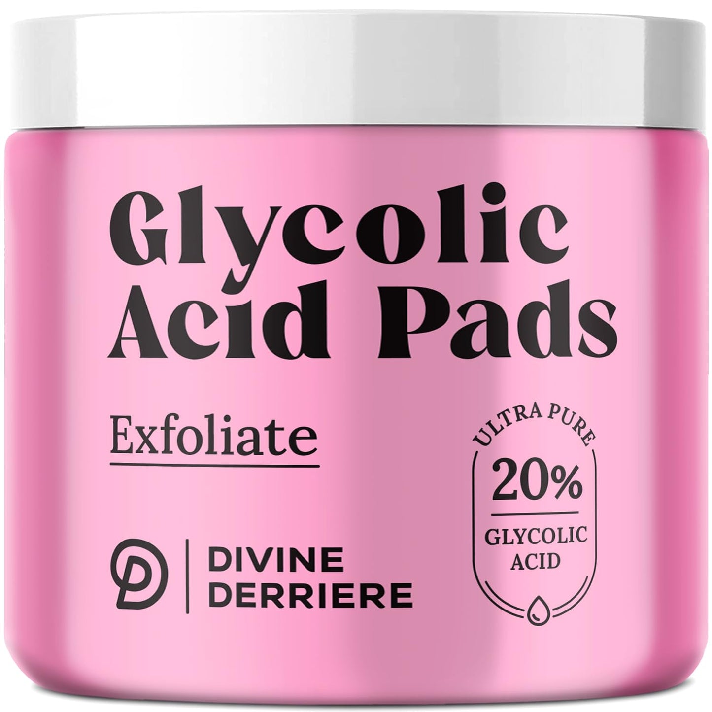 Glycolic Acid Pads with Vitamin C - Toner Pads for Face Cleansing With Tea Tree Oil - Exfoliating Pads with 20% AHA & Vitamins E, B3, B5 - Facial Peel Resurfacing Pads, Glycolic Acid Peel (50)