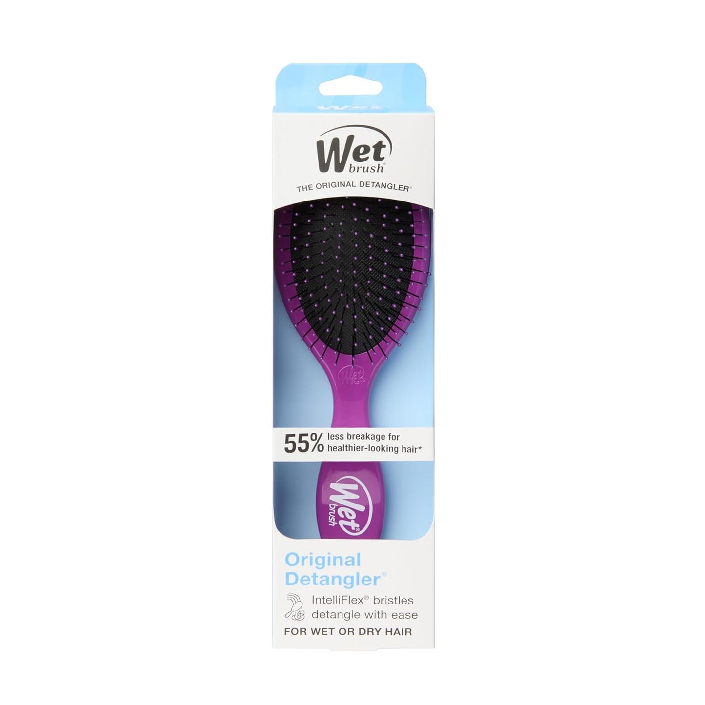 Wet Brush Original Detangling Hair Brush - Ultra-Soft IntelliFlex Bristles for Effortless Tangle Removal | Purple