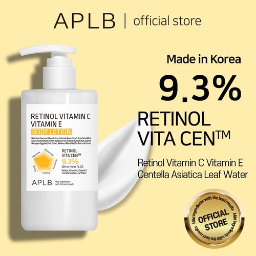 APLB Retinol Body Lotion - Vitamin C & E | 9.3% Formula for Long-Lasting Hydration & Wrinkle Care - 10.14 FL.OZ