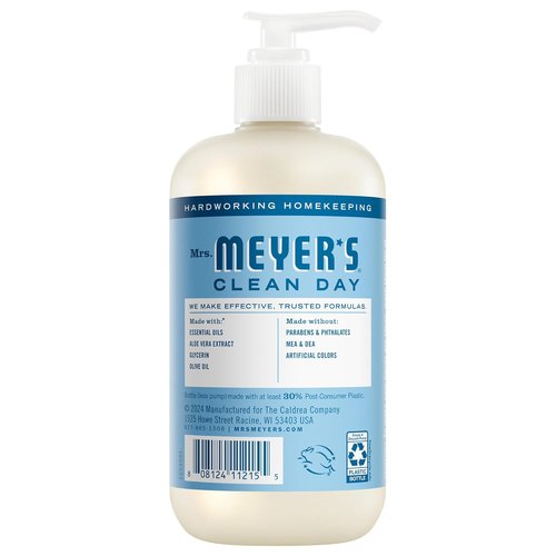 Mrs. Meyer's Clean Day Hand Soap - Rain Water Scent | 12.5 Fl Oz Bottle for Gentle Cleansing