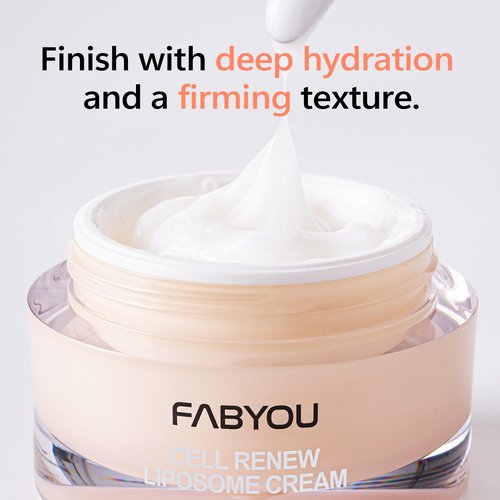 FABYOU Cell Renew Liposome Facial Cream 1.69 fl oz - Anti-Aging EGF Stem Cell Moisturizer for Face with 6GF (50,000ppm), Peptides & Ceramide, Korean Skin Care for Deep Hydration & Firming