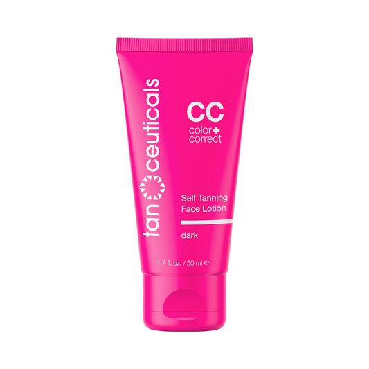 Tanceuticals Facial Self Tanner - Natural Sunless Tan Lotion for Face - Coconut Scent - 1.7 oz (Dark)