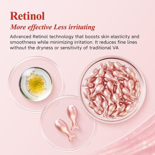 HKH Retinol Serum Capsules - Anti-Aging Face Serum with Vitamin A & E for Smoother, Firmer Skin | 38 Travel-Friendly Capsules