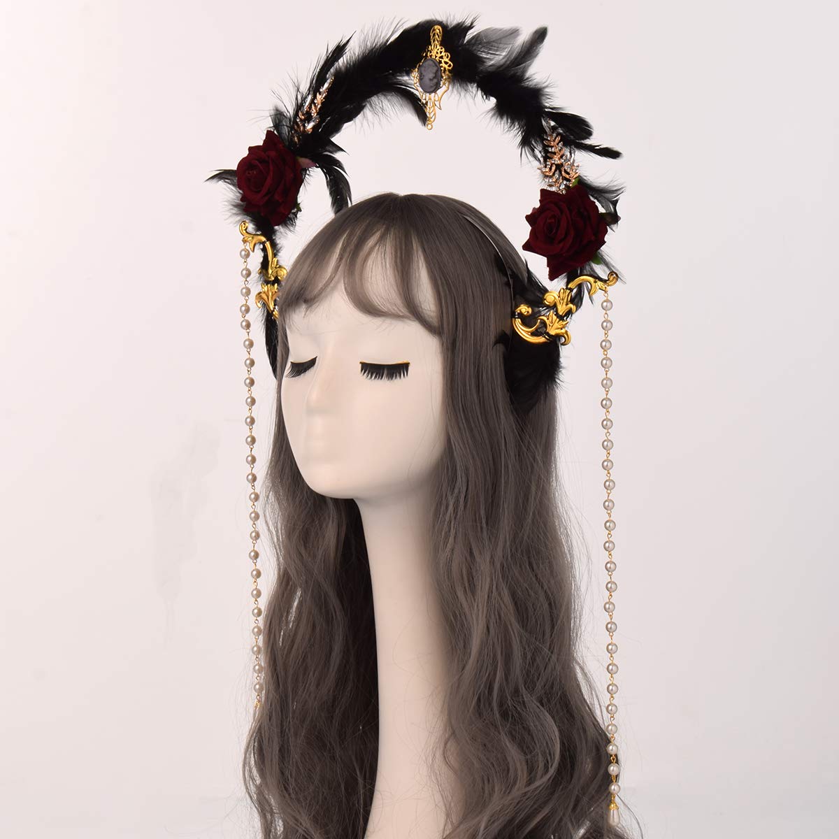 BLESSUME Mary Halo Crown Headband Goddess Headwear Halloween Costume Headpiece Headdress for Cosplay Party (X) Multicoloured