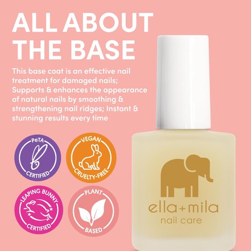 Ella+mila Ridge Filler Base Coat Nail Polish - Smoothing Treatment for Natural Nails | 0.45 fl oz