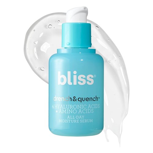 Bliss Drench & Quench Hyaluronic Acid Serum - Deep Hydration & Plumping for Dry, Sensitive Skin - 1 Fl Oz