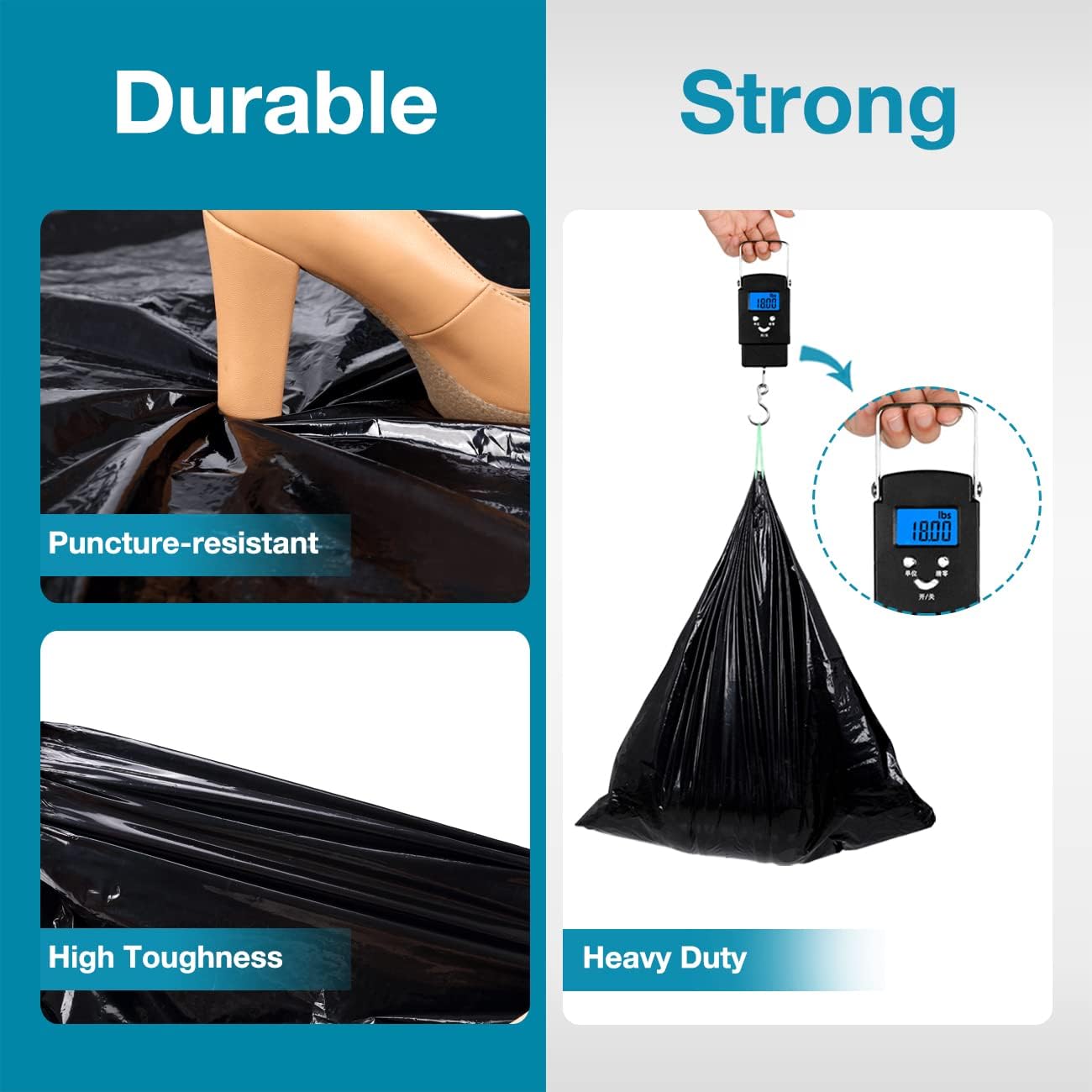 TRIPTIPS Portable Toilet Bags - Leak-Proof 8 Gallon Waste Bags for Camping, Hiking & Travel