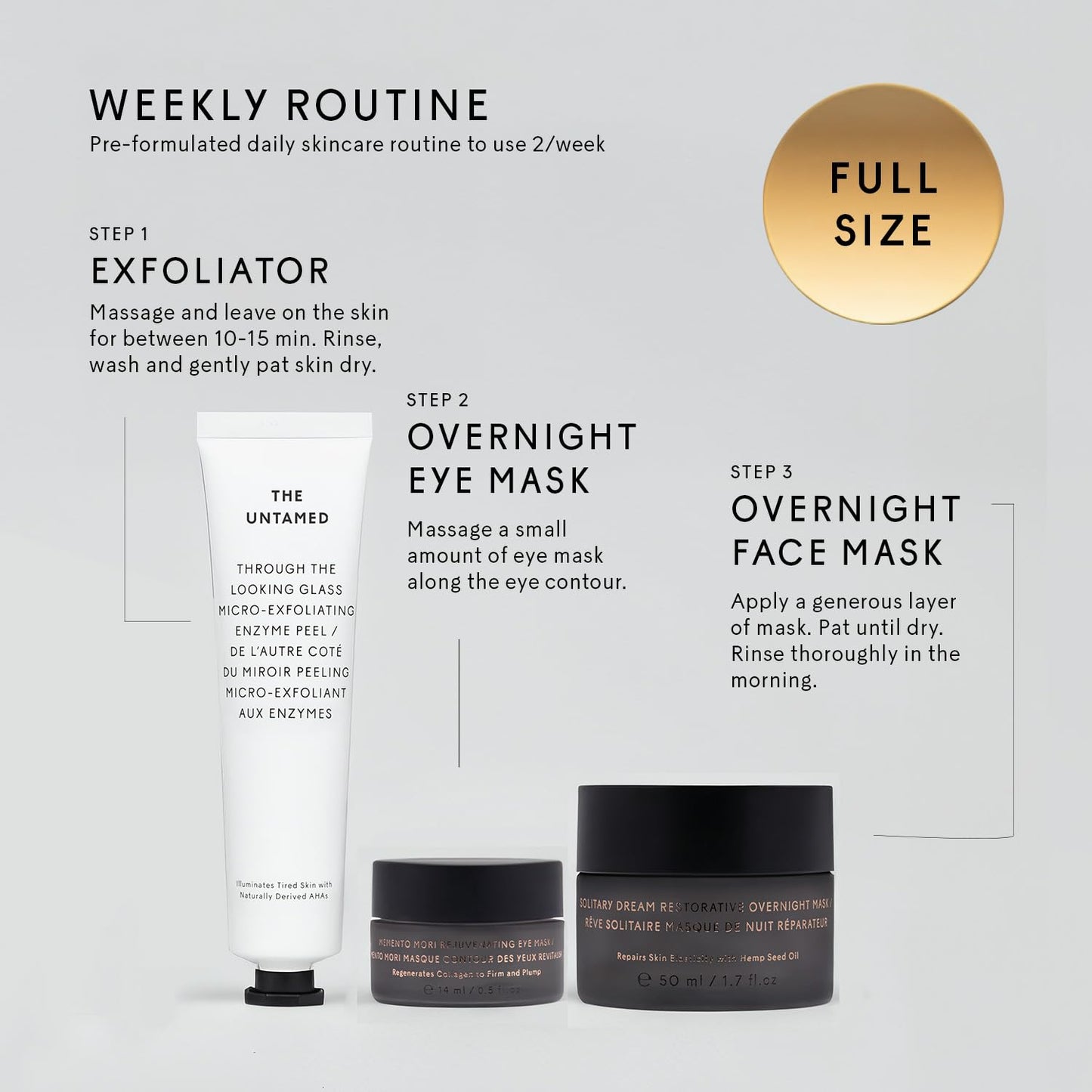 Untamed Weekly Kit - Complete Facial Skin Care Set for Hydration & Even Skin Tone | Exfoliator & Masks