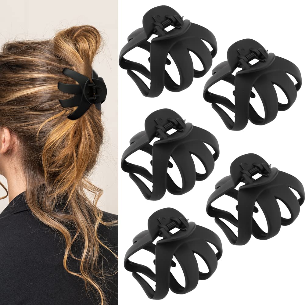 Hair Clips Claw Clips for Thick Hair 5Pcs Large Hair Clips 3.15'' Big Octopus Hair Clip Long Thick Medium Hair Neutral Jumbo Jaw Clips Hair Accessories for Women Girls