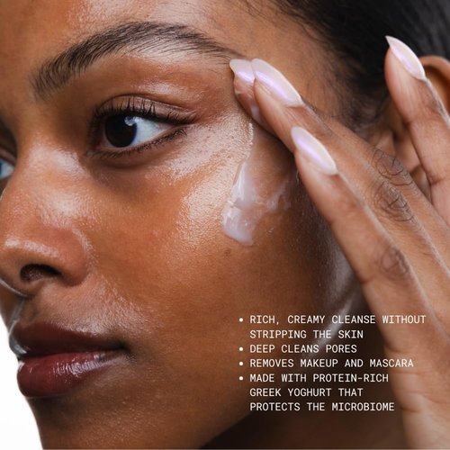 KORRES Greek Yoghurt Foaming Cream Cleanser - Hydrating Makeup Remover for All Skin Types | 5.07 fl oz
