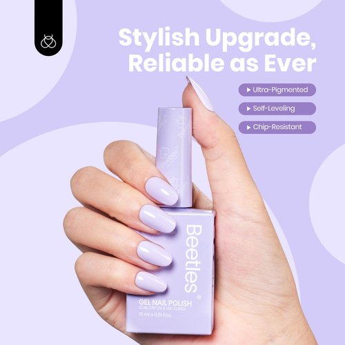 Beetles Lilac Purple Gel Polish - 1Pcs 15ml Lavender Violet Mauve Pale purple spring Gel Polish High Gloss UV Led Soak Off Nail Polish Nail Art Manicure Salon Periwinkle Color Nails
