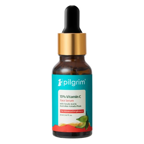 Pilgrim 15% Vitamin C Face Serum - Fragrance-Free Formula with Ferulic Acid & Vitamin E | 0.68 Fl Oz (20ml)