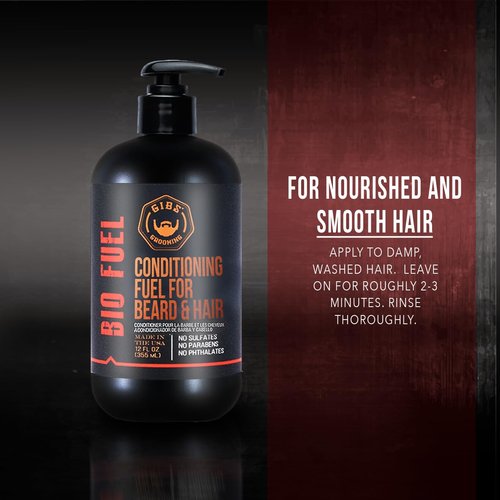 GIBS Grooming Biofuel Conditioning Fuel - Nourishing Beard & Hair Oil, 12 Fl Oz