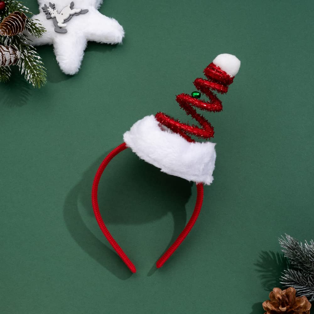 Madison Tyler Christmas Red Christmas Tree Headband for Women | Cute Spiral Triangle Christmas Tree | Lightweight Christmas Party