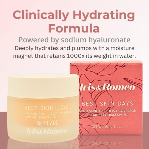 IRIS&ROMEO Best Skin Days Tinted Moisturizer SPF30 - Vitamin C & Hyaluronic Acid - 5 Light Medium