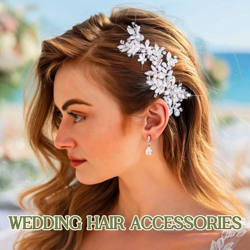 JAKAWIN Bridal Hair Comb - Rhinestone Headpiece for Weddings | Silver Hair Clip for Women