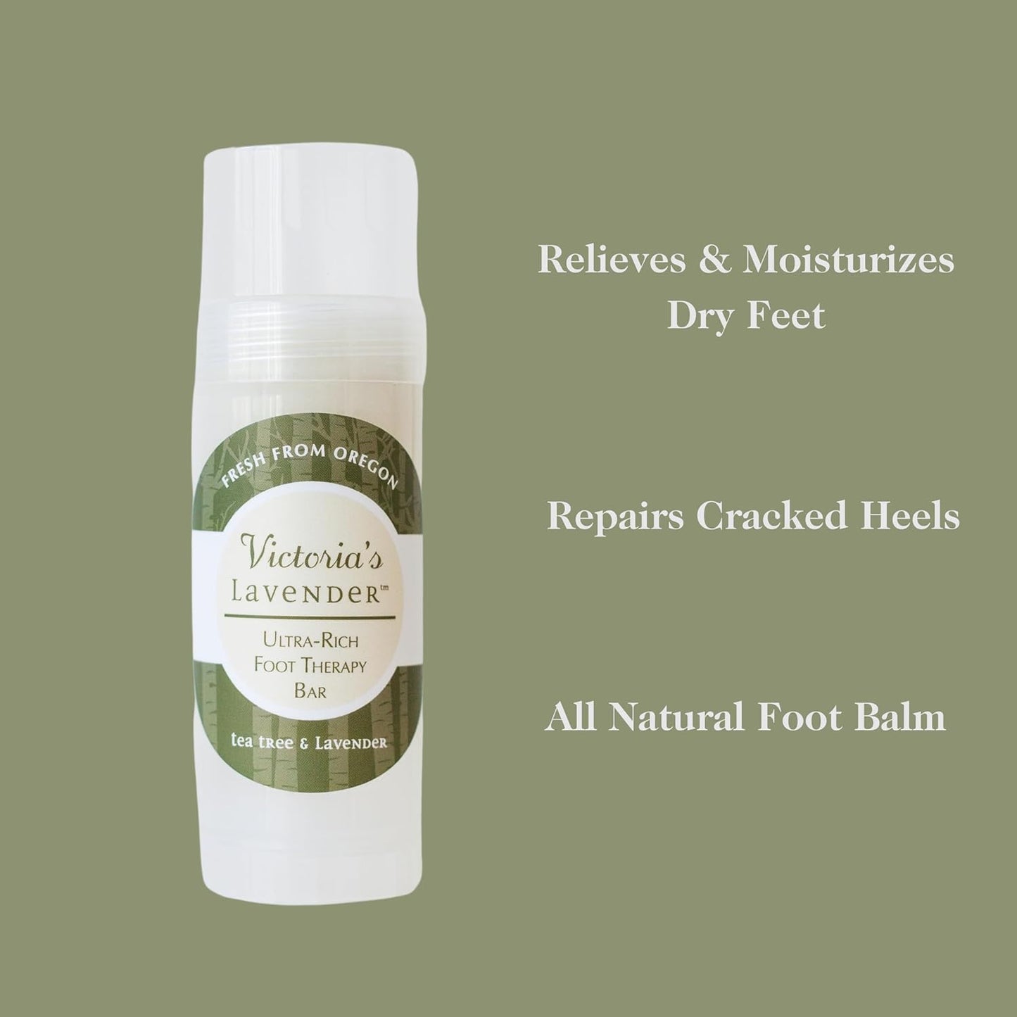 Victoria's Lavender Foot Balm - Ultra Rich Moisturizer for Dry, Cracked Feet | Heel Repair with Tea Tree Oil - 2.5oz