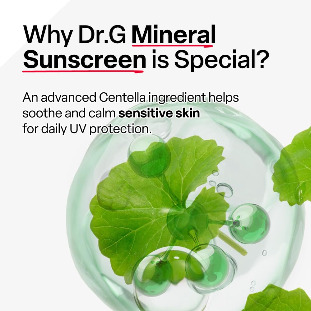Dr. G Green Mild Up Defense Mineral Sunscreen - SPF 50 Broad Spectrum - Lightweight & Reef-Safe Formula for Sensitive Skin - 1.69 fl oz