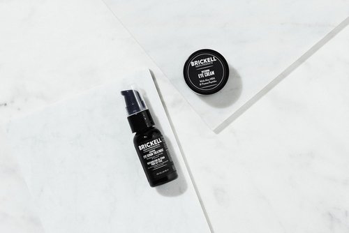 Brickell Men's Eye Cream & Serum Set - Natural, Organic, Unscented Skin Care for Men