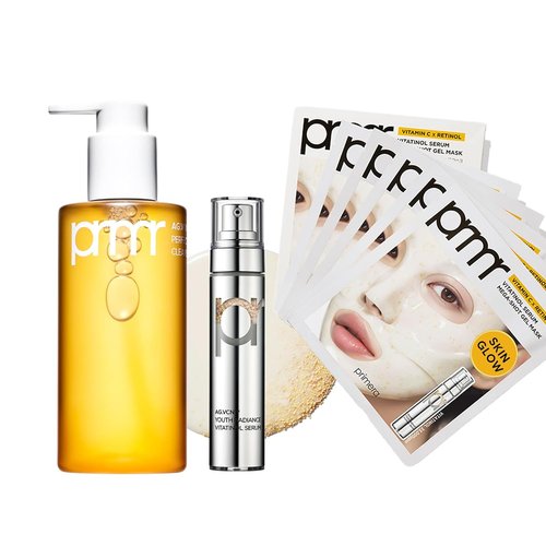 PRIMERA Oil to Foam Cleanser - Includes PRMR Gel Masks & Vitatinol Serum | Gentle & Effective Skincare