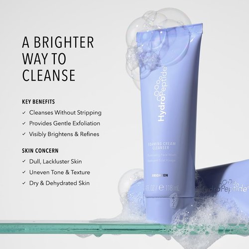 HydroPeptide Foaming Cream Cleanser - Illuminating Peptide Face Wash | 4 Oz for Radiant Skin
