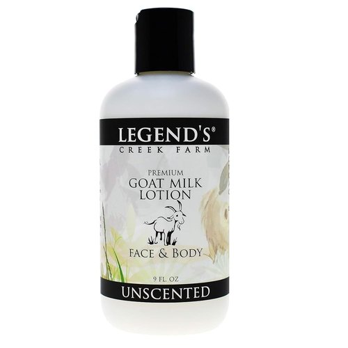Legend's Creek Farm Goat Milk Lotion - Moisturizing Body Lotion with Shea Butter & Aloe | 9 oz Unscented
