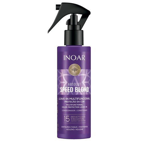 INOAR Absolut Speed Blond Leave-In Treatment - Argan Oil for Blonde & Gray Hair Hydration, 6.7 fl. oz.