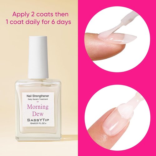 **Regine Switzerland Nail Strengthener - Keratin Hardener & Growth Treatment, 15ml Milky White**