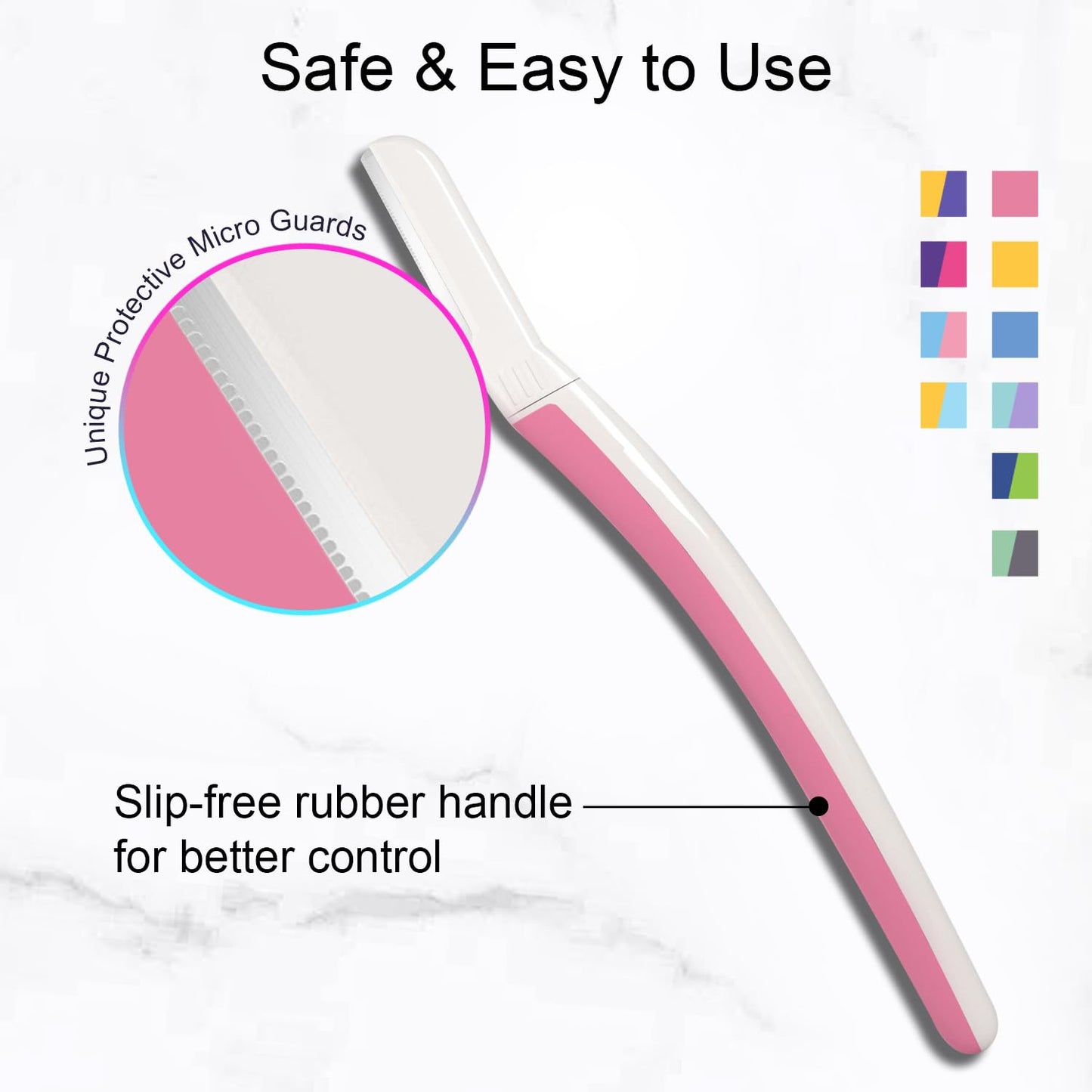 Skiennix Dermaplane Razor Set - 9-Piece Eyebrow & Face Razors for Women | Travel Essentials in Pearl Blush