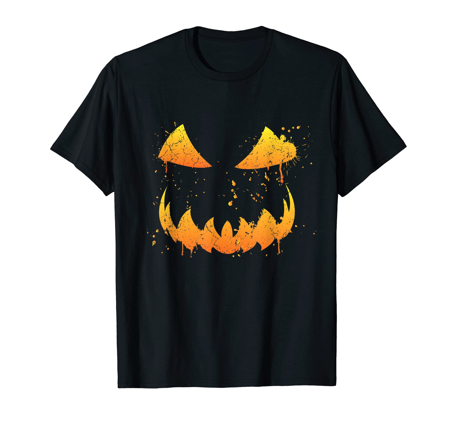 Halloween Scary Pumpkin Face Costume Men Women Boys Shamrock T-Shirt