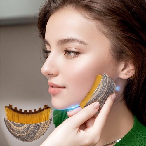 ANGEO Lymphatic Contour Face Brush - Soft Bristle Massager for Facial Sculpting & Lymphatic Drainage