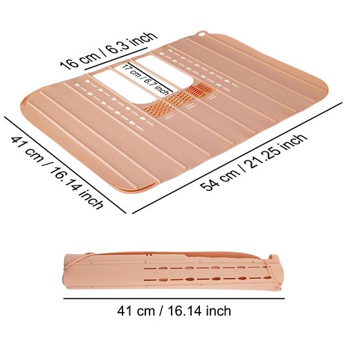 Ranphykx Sink Foldable Cover for Counter Space - Makeup Brush Cleaning Mat - Bathroom Makeup Tools Organizer Space Saver Bathroom Sink Silicone Cover