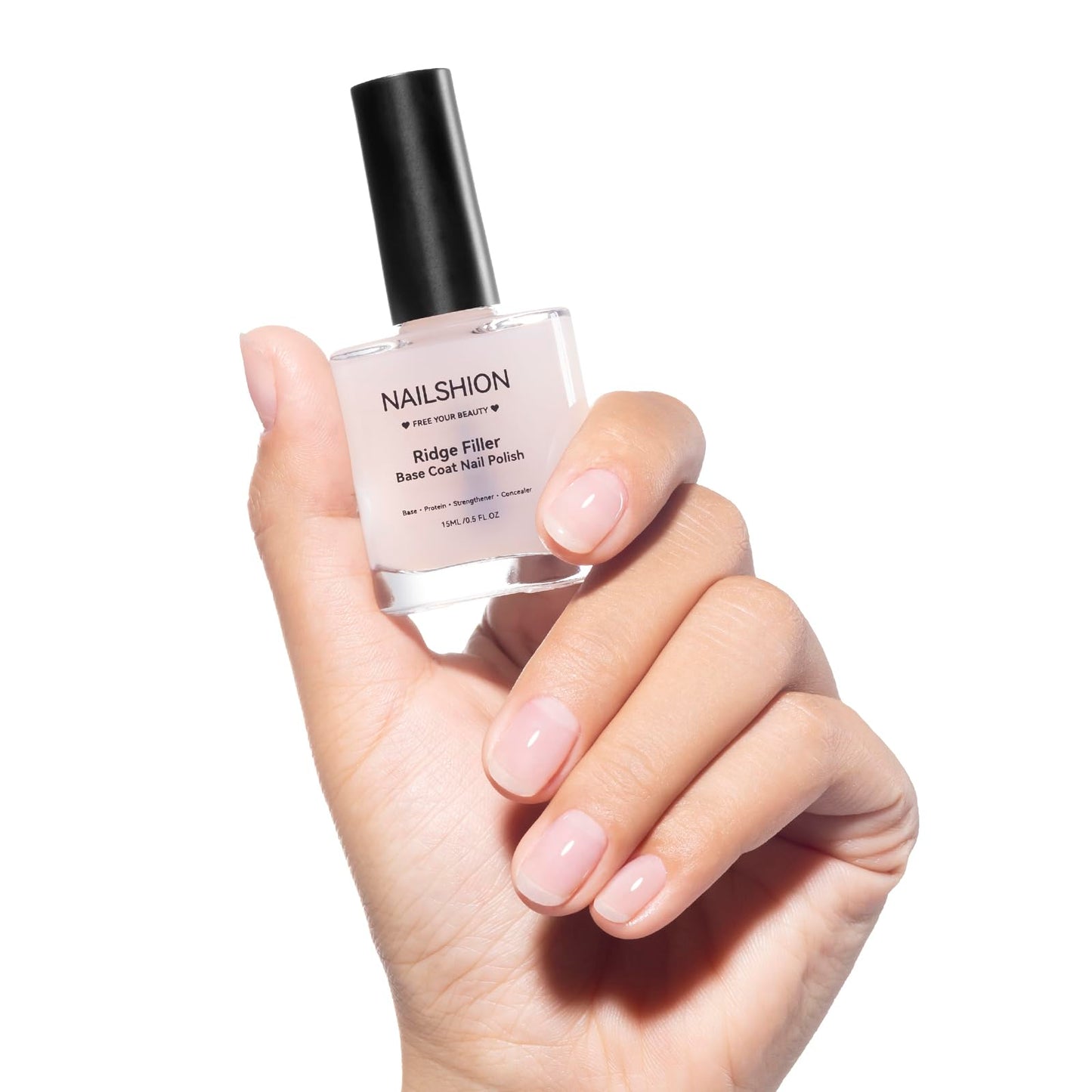 Ridge Filler Base Coat 3-in-1 Nail Strengthener Growth for Damaged Uneven Nails & Ridges, Nourish VE & Protein-Fortifying Leveling Base for Smooth, Flawless Polish | Vegan Cruelty Free