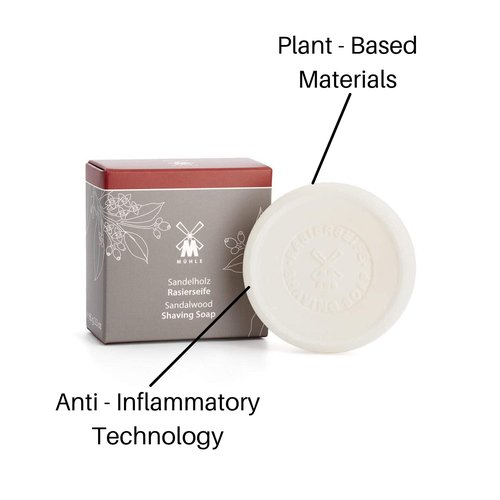 MÜHLE SHAVE CARE Sandalwood Shaving Soap - Anti-Inflammatory & Plant-Based with Aloe Vera | 65g