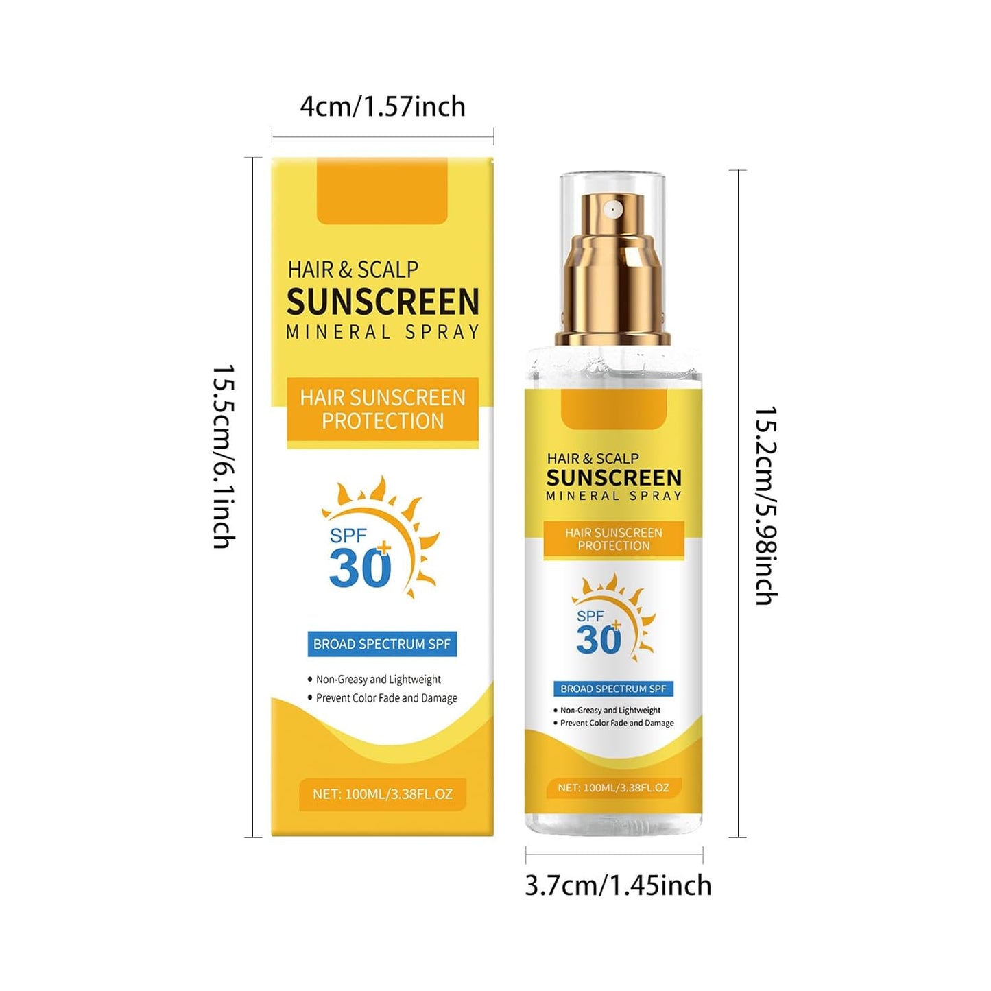 Skiennix Hair and Scalp Sunscreen Spray SPF 30 - Weightless UV Protection Mist | Non-Greasy Formula