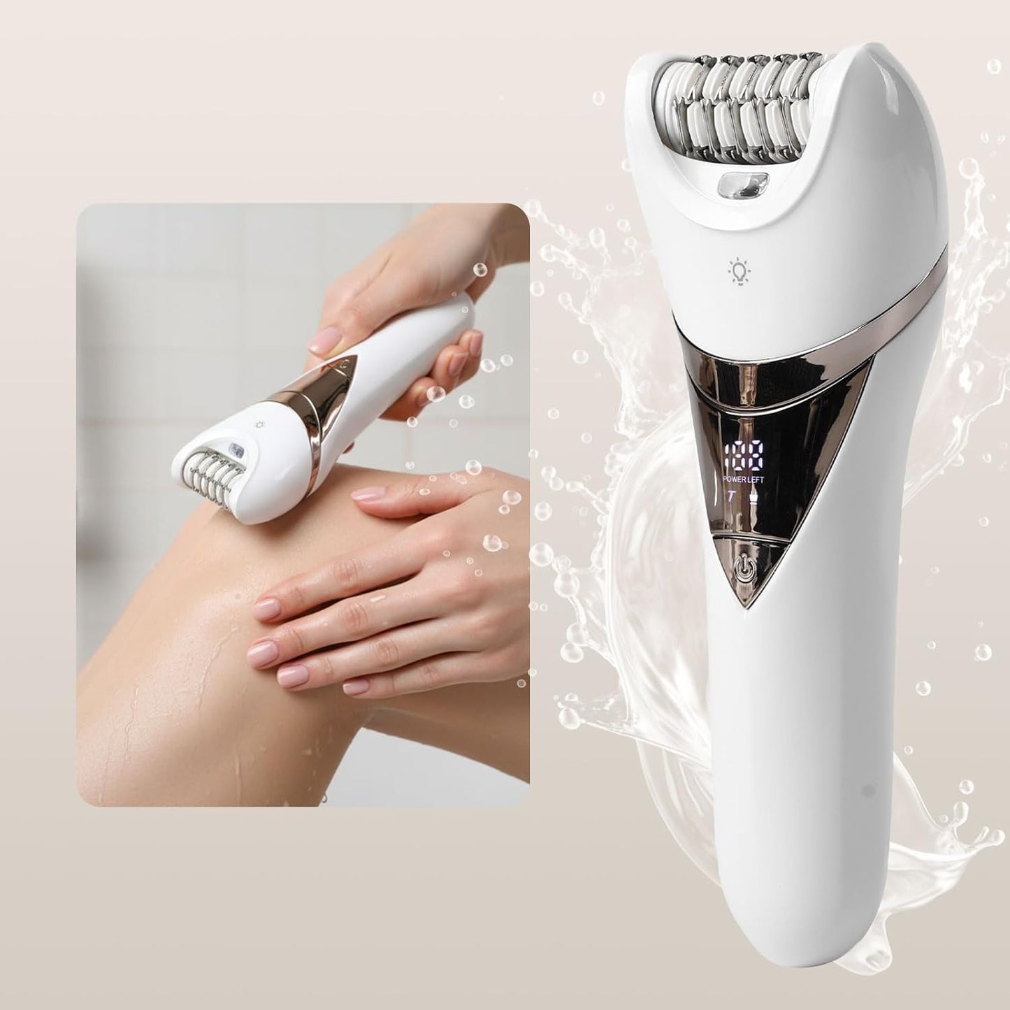 Skiennix Electric Women's Epilator - Cordless Hair Removal Shaver for Legs & Armpits | Wet & Dry, 2 Speeds