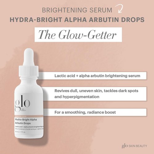 Glo Skin Beauty Hydra-Bright Alpha Arbutin Drops - Smoothing Brightening Serum for Radiant Skin