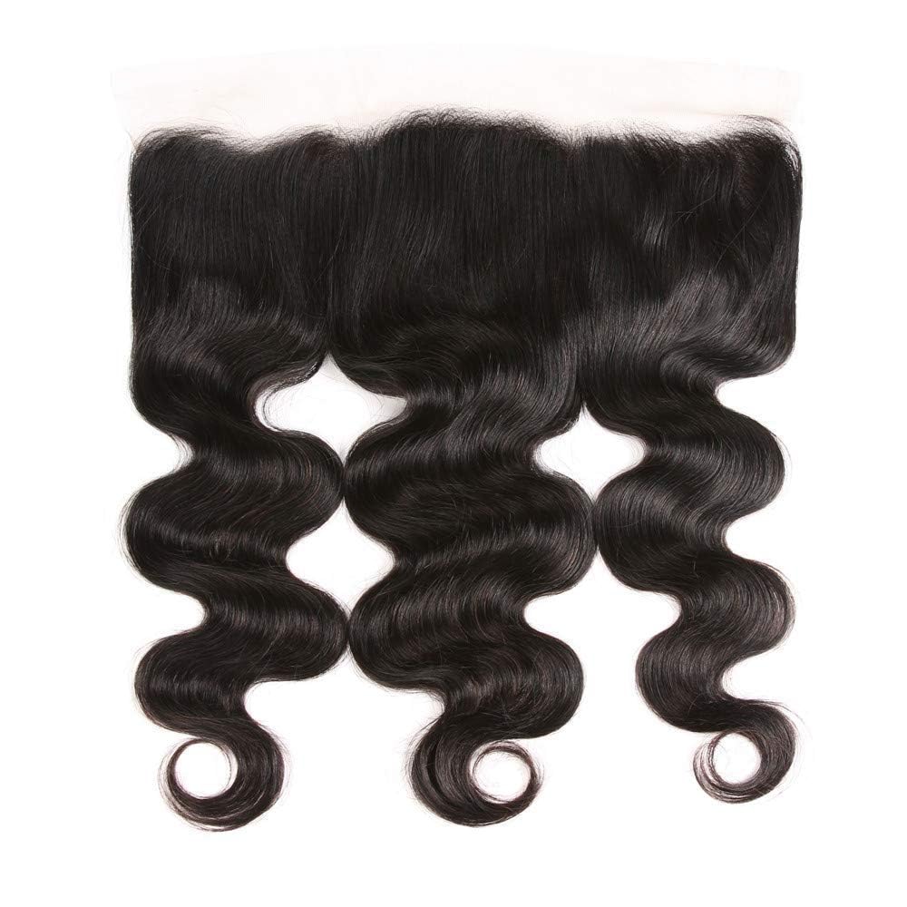 13 x 4 Lace Frontal Closure Body Wave Frontal 13 x 4 HD Transparent Lace Frontals With Bangs Baby Hair 100% Remy Human Hair 150% Density Natural Color (Natural Color, 18 Inch)