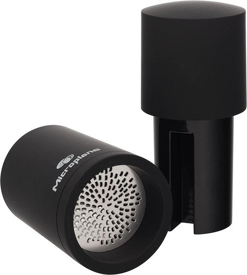 Microplane Manual Spice Mill - Versatile Cinnamon Grinder & Nutmeg Grater | Sleek Black Design