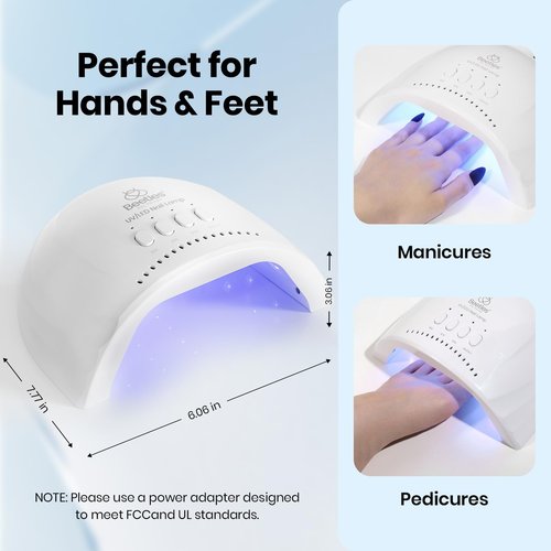 Beetles UV Nail Lamp - LED Nail Lamp with 3 Timer 30/60/120s UV Light for Gel Nails Smart Sensor Nails Dryer for Fast Curing Gel Polish Top Coat and Base Coat, DIY Salon Manicure Art Tools, White