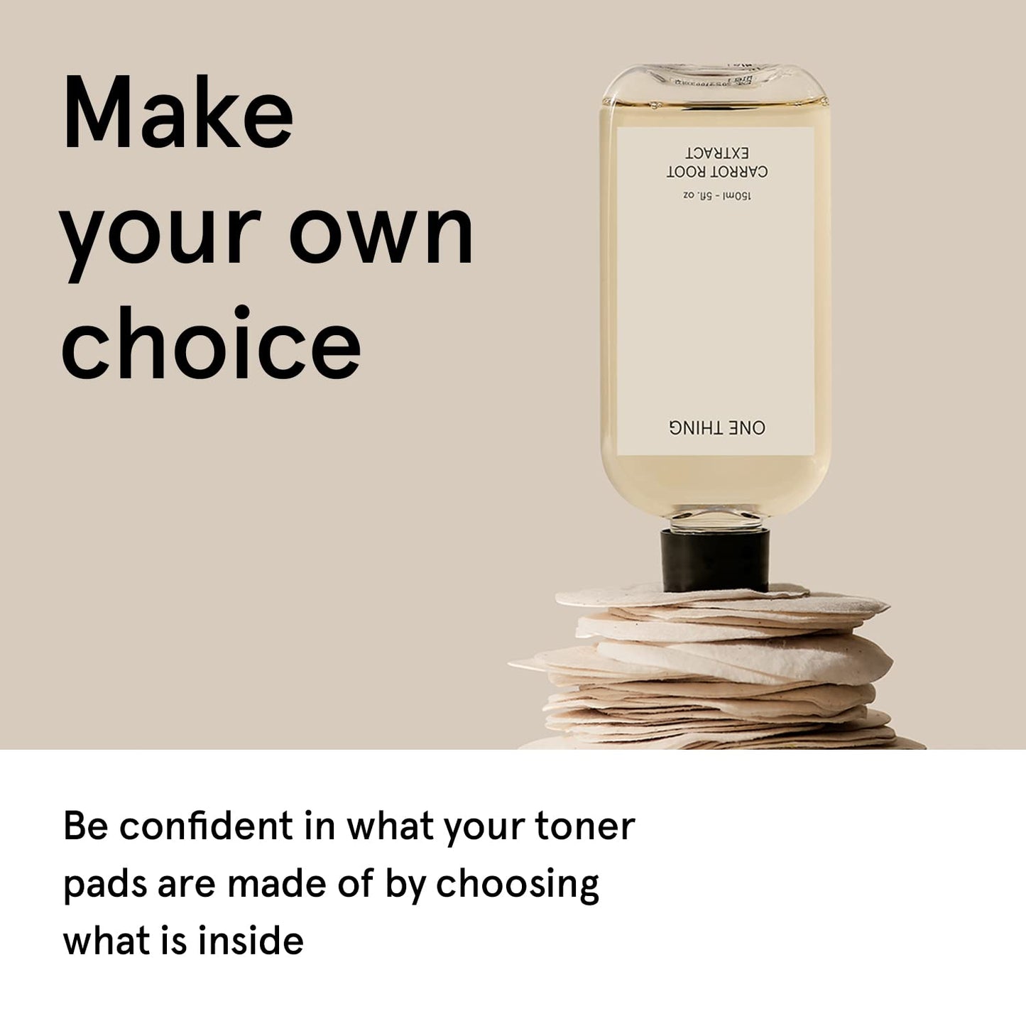 ONE THING Unbleached Cotton Pads | DIY Dry Toner Pads, Large Size Exfoliating Soft Lightweight Face Rounds | Daily Travel Size Refill No Lint Double Sided | Korean Skin Care (120 Refill Pads)