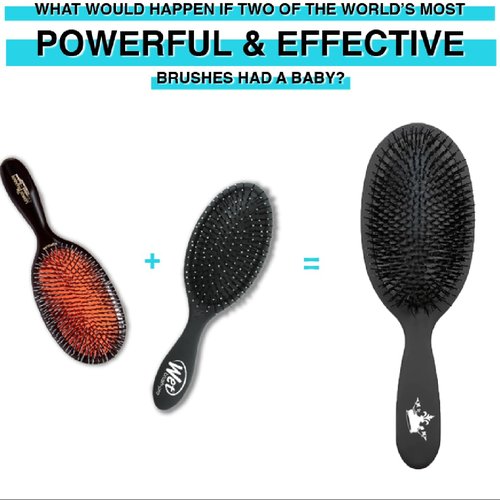 RPZL Boar Bristle Brush - Cushioned Styling Tool for Smoothing & Polishing All Hair Types - Wet or Dry