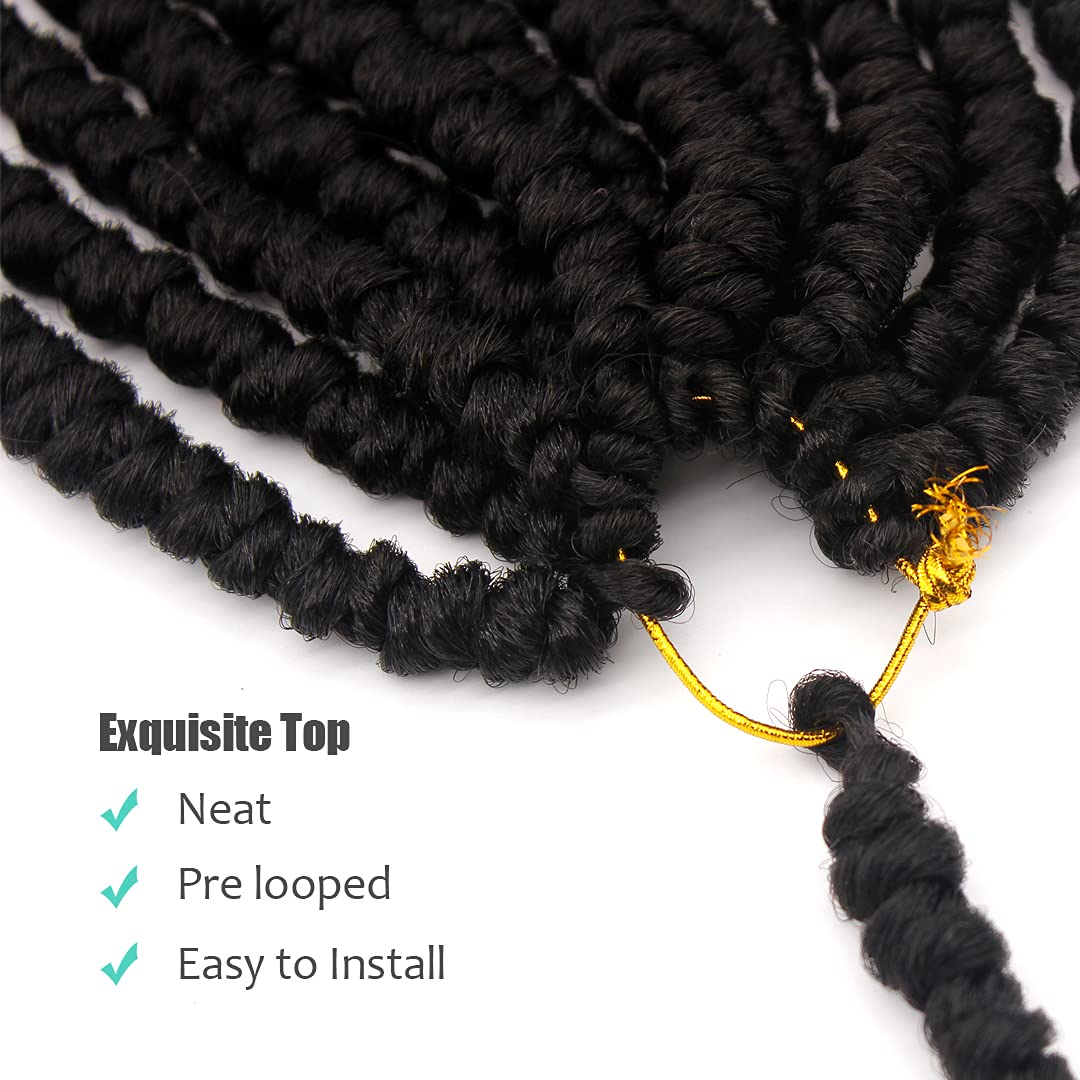 Spring Twist Hair 12 Inches Senegalese Crochet Hair Curly End Crochet Twists for Black Women 8 Packs Pre looped Passion Twist Crotchet Hair Synthetic Spring Twist Crotchet Hair 1B